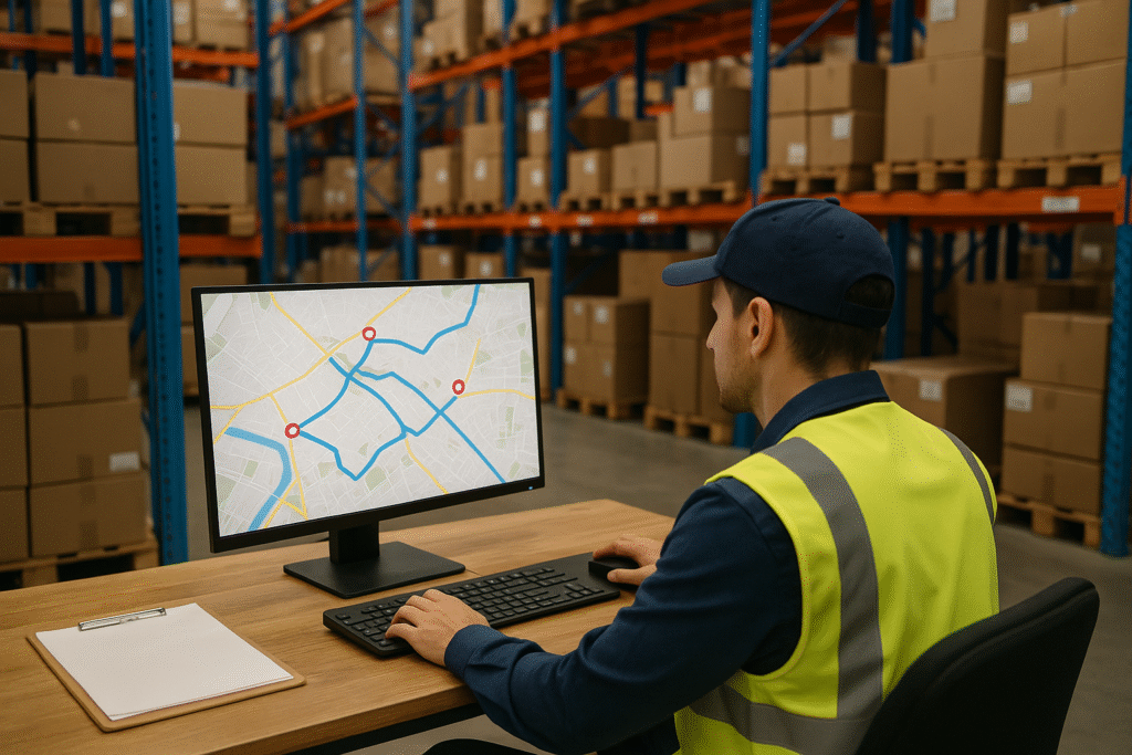 Logistica-Marketing-Digital-Profissionais-Transporte Caminhão em rodovia ao pôr do sol - Marketing Digital para Profissionais de Transporte e Logística otimizando rotas